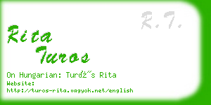 rita turos business card